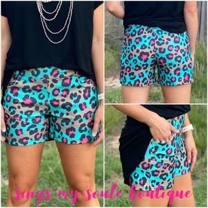 Neon Leopard Shorts